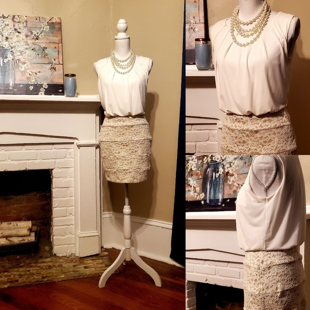 Ivory sleeveless dress